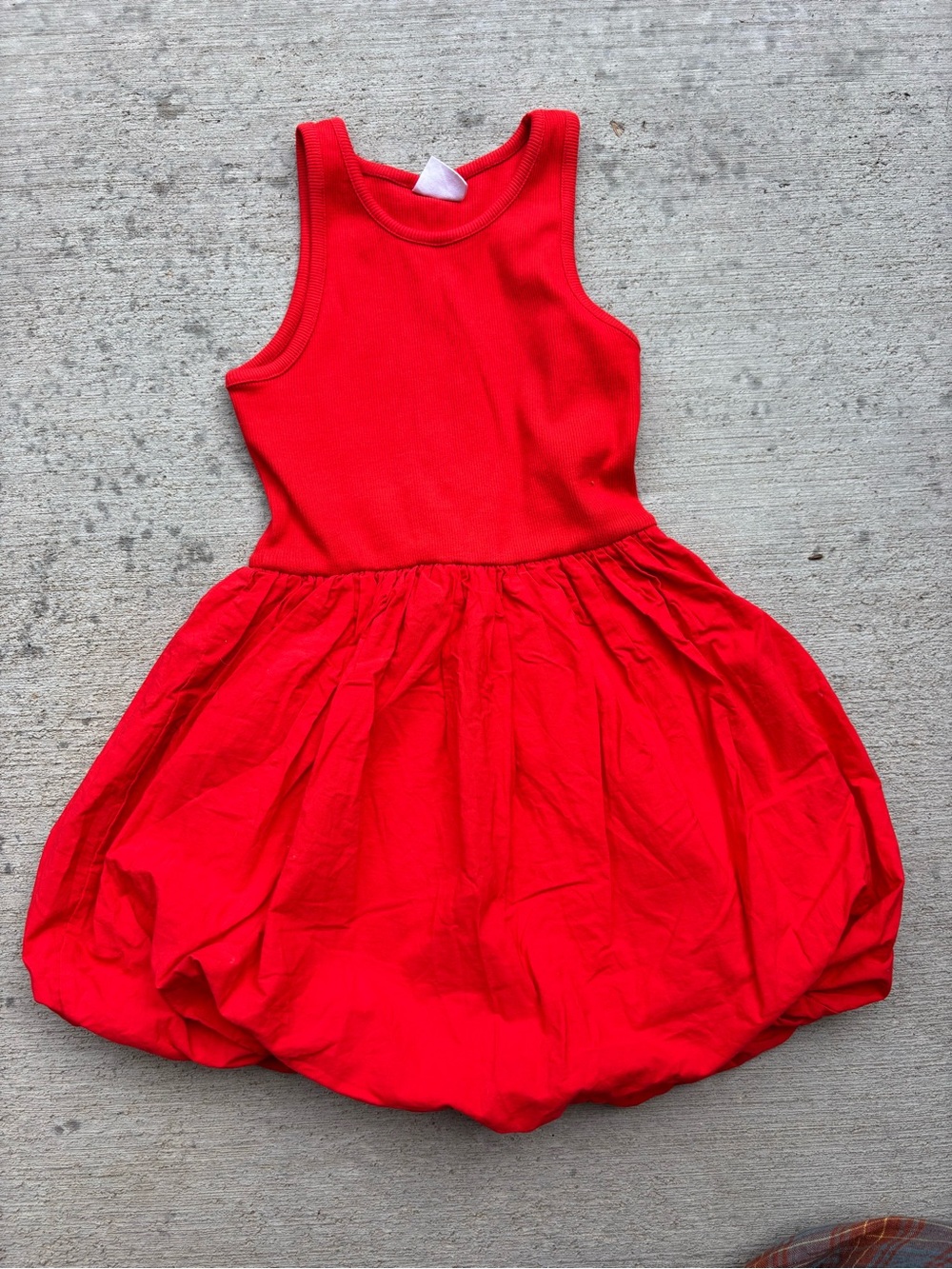 Zara Red Sleeveless Bubble-Hem Dress